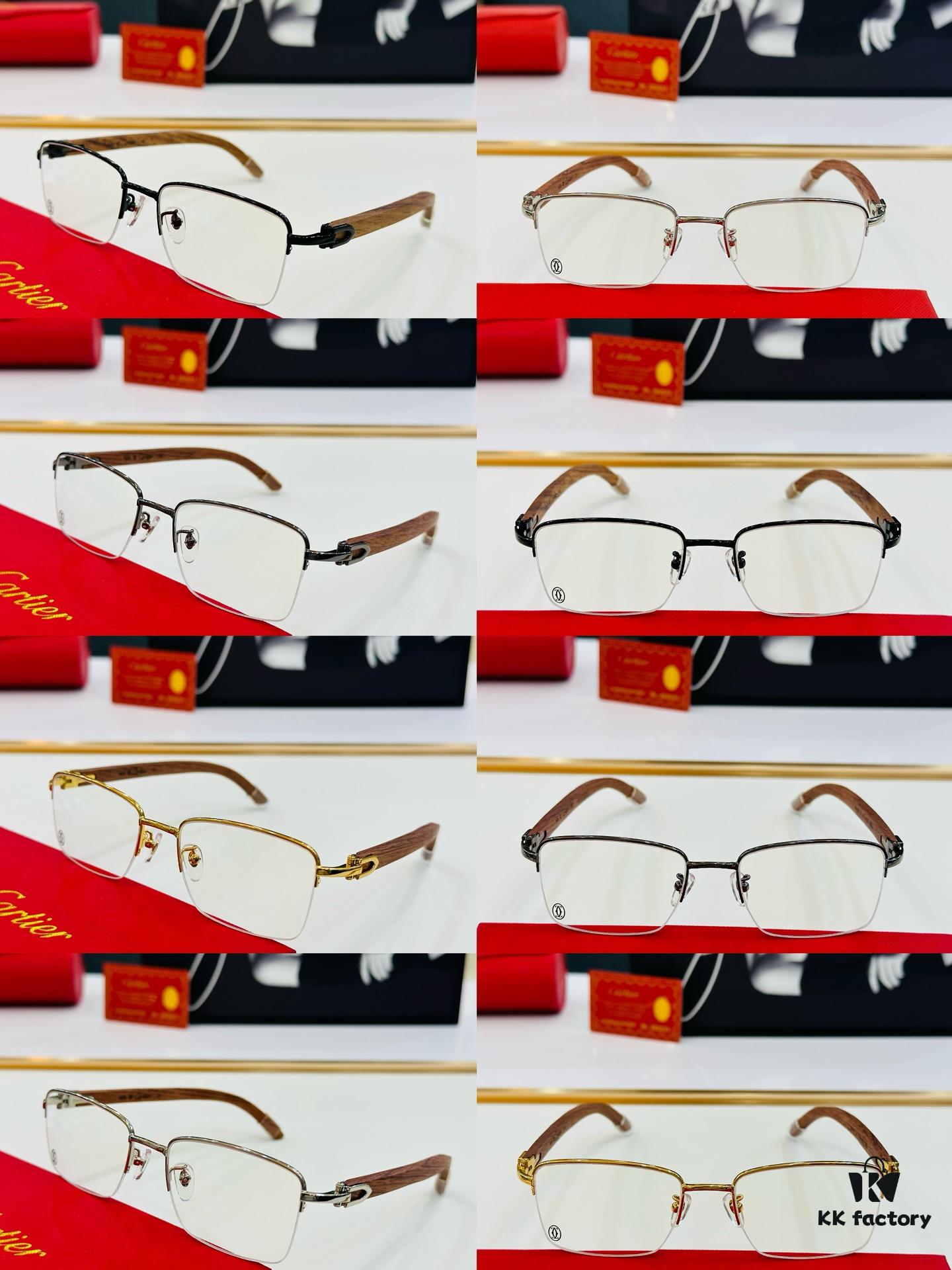 Cartier CT313615 Unisex Sunglasses, Size 54 □ 19-140, Recommended for Men, Universal Frame Shape Fits All Face Types, Comfortable Wear, Compatible with Prescription Lenses, Wooden Temples