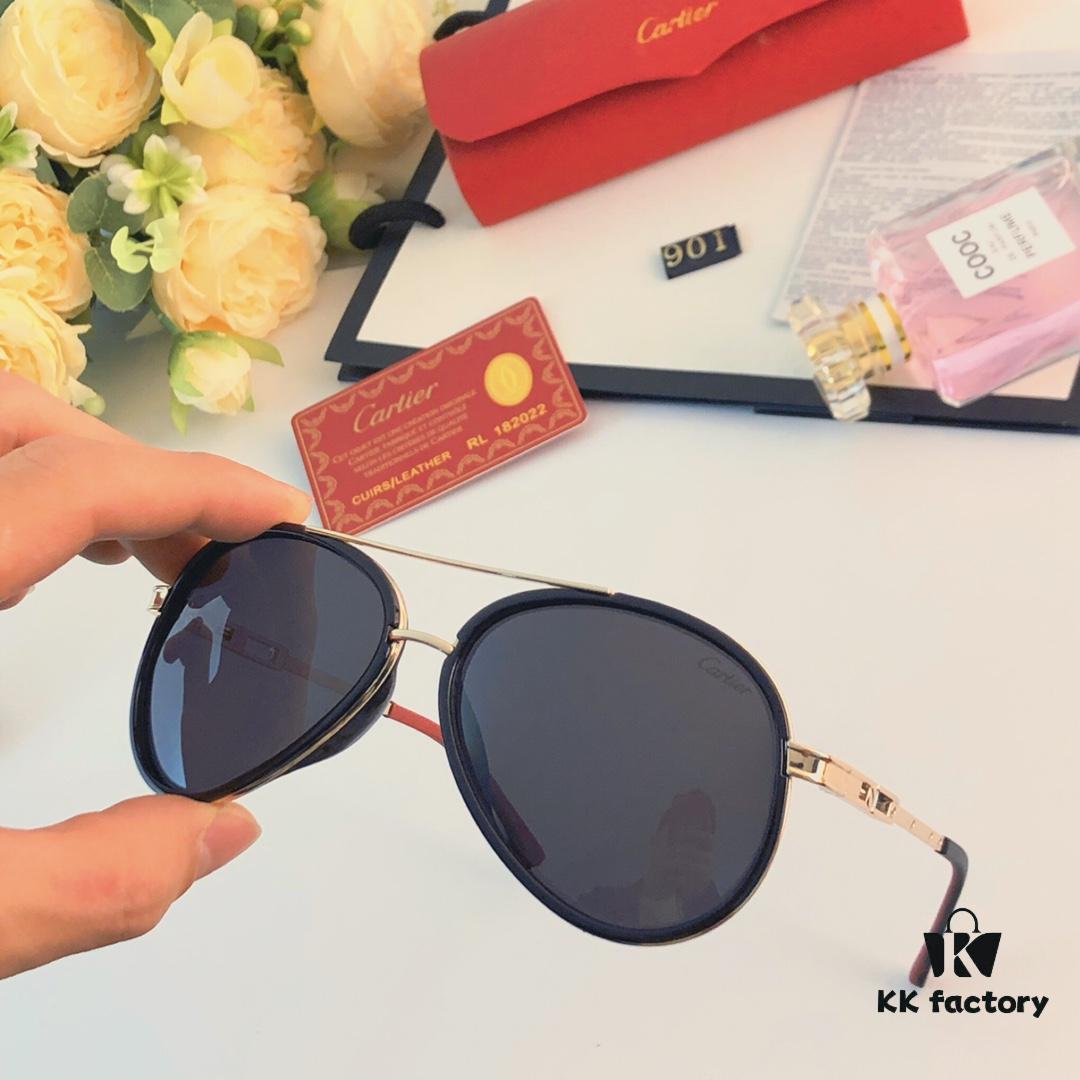 Cartier Minimalist Oversized Aviator Sunglasses, Fashionable Unisex Beach Shades