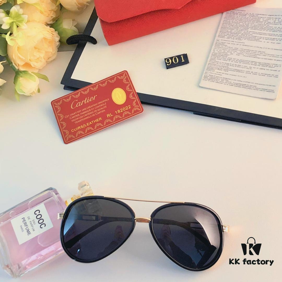 Cartier Minimalist Oversized Aviator Sunglasses, Fashionable Unisex Beach Shades