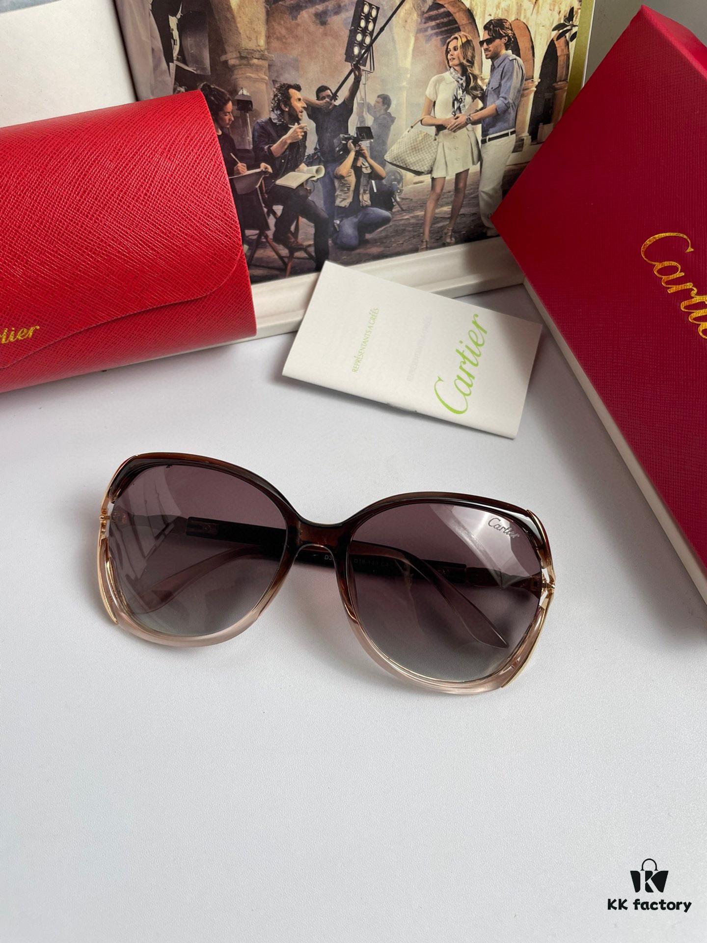 New Women's Cartier-inspired Sunglasses with Fox Head Temple Design, PC Frame and Imported Polarized Lenses