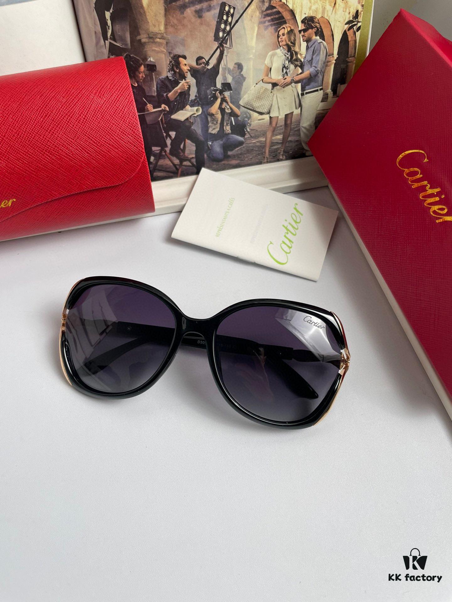 New Women's Cartier-inspired Sunglasses with Fox Head Temple Design, PC Frame and Imported Polarized Lenses