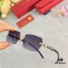 Cartier New Fashion Frameless Cut-Out Sunglasses, UV Protection for Summer, Stylish Streetwear Sun Glasses that Slim the Face