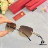 Cartier New Fashion Frameless Cut-Out Sunglasses, UV Protection for Summer, Stylish Streetwear Sun Glasses that Slim the Face
