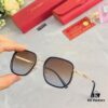 Cartier Korean-style Brown Sunglasses for Men and Women, Stylish Retro Round Frame Sun Glasses for Driving, UV Protection, Slim Fit for Round Faces