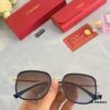 Cartier Korean-style Brown Sunglasses for Men and Women, Stylish Retro Round Frame Sun Glasses for Driving, UV Protection, Slim Fit for Round Faces