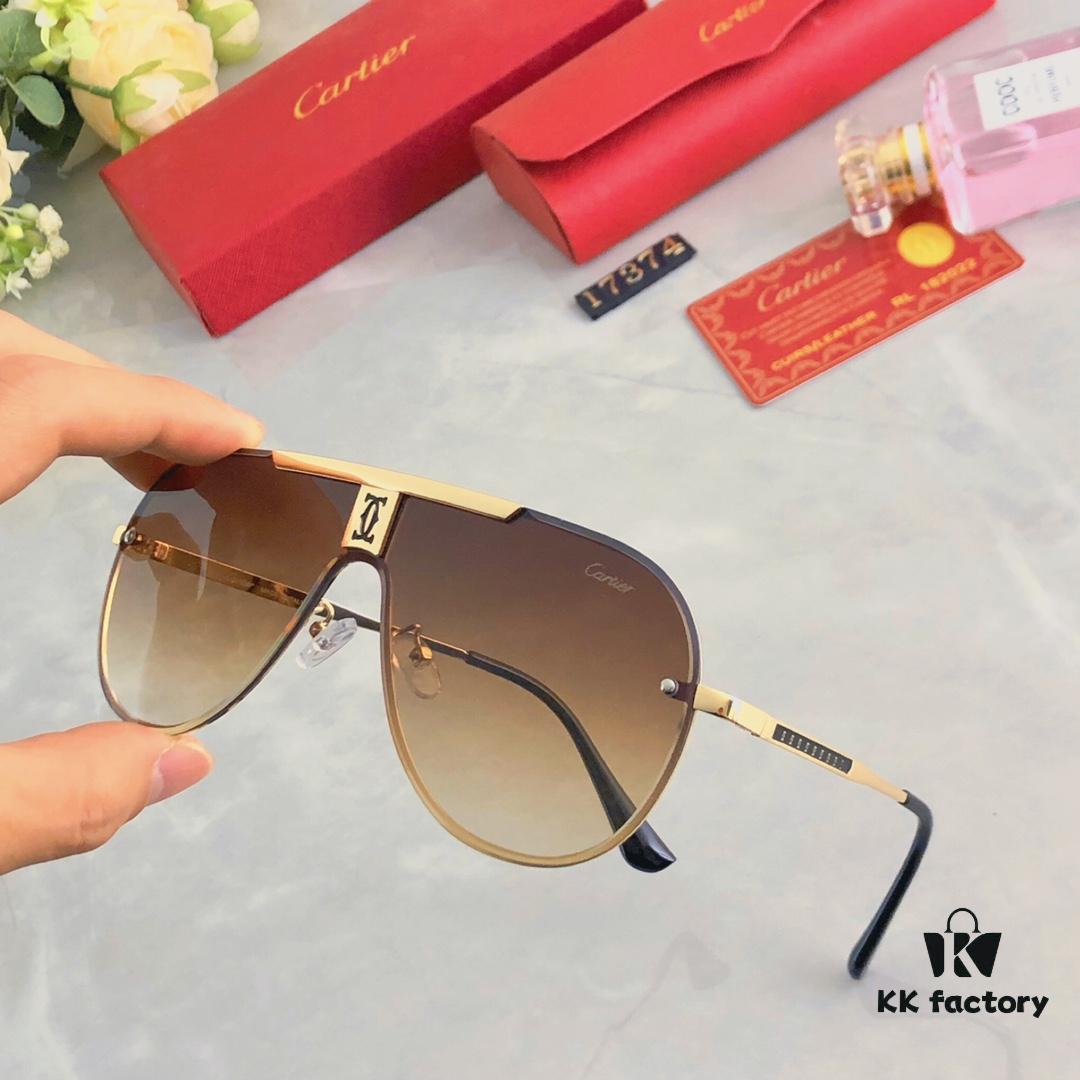 Cartier New Unibody Frameless Sunglasses, Stylish Eyewear for Men and Women, Trendy European and American Fashion Driving Glasses