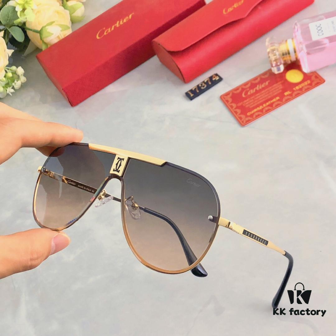 Cartier New Unibody Frameless Sunglasses, Stylish Eyewear for Men and Women, Trendy European and American Fashion Driving Glasses