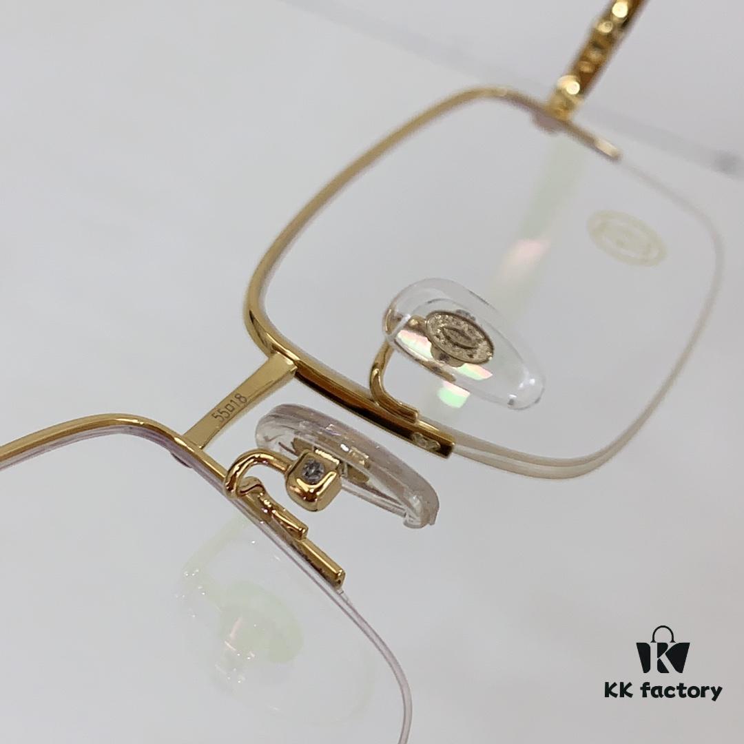 Cartier CT0255O Size: 55 □ 18-145 Letter Screw Temple High-Quality Business Ultra-Light Pure Titanium Half-Rim Square Fashion Eyeglass Frame Sunglasses