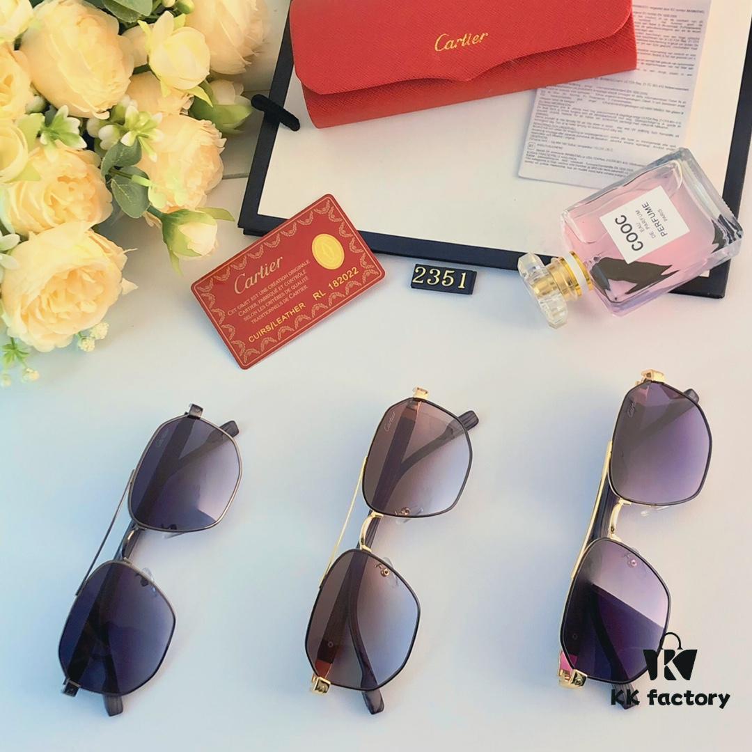 Cartier Trendy Sunglasses, Instagram Street Style Fashion UV Protection Comfortable and Cool Eyewear 2024 New Arrival