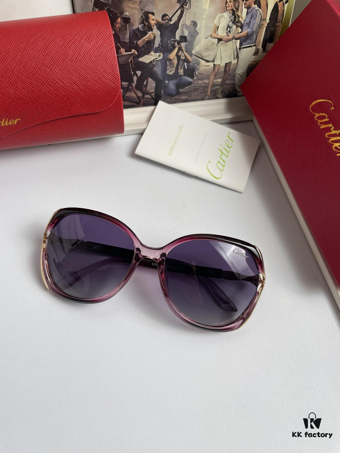 New Cartier Women's Sunglasses with Fox Head Temple Design, PC Frame and Imported Polarized Lenses