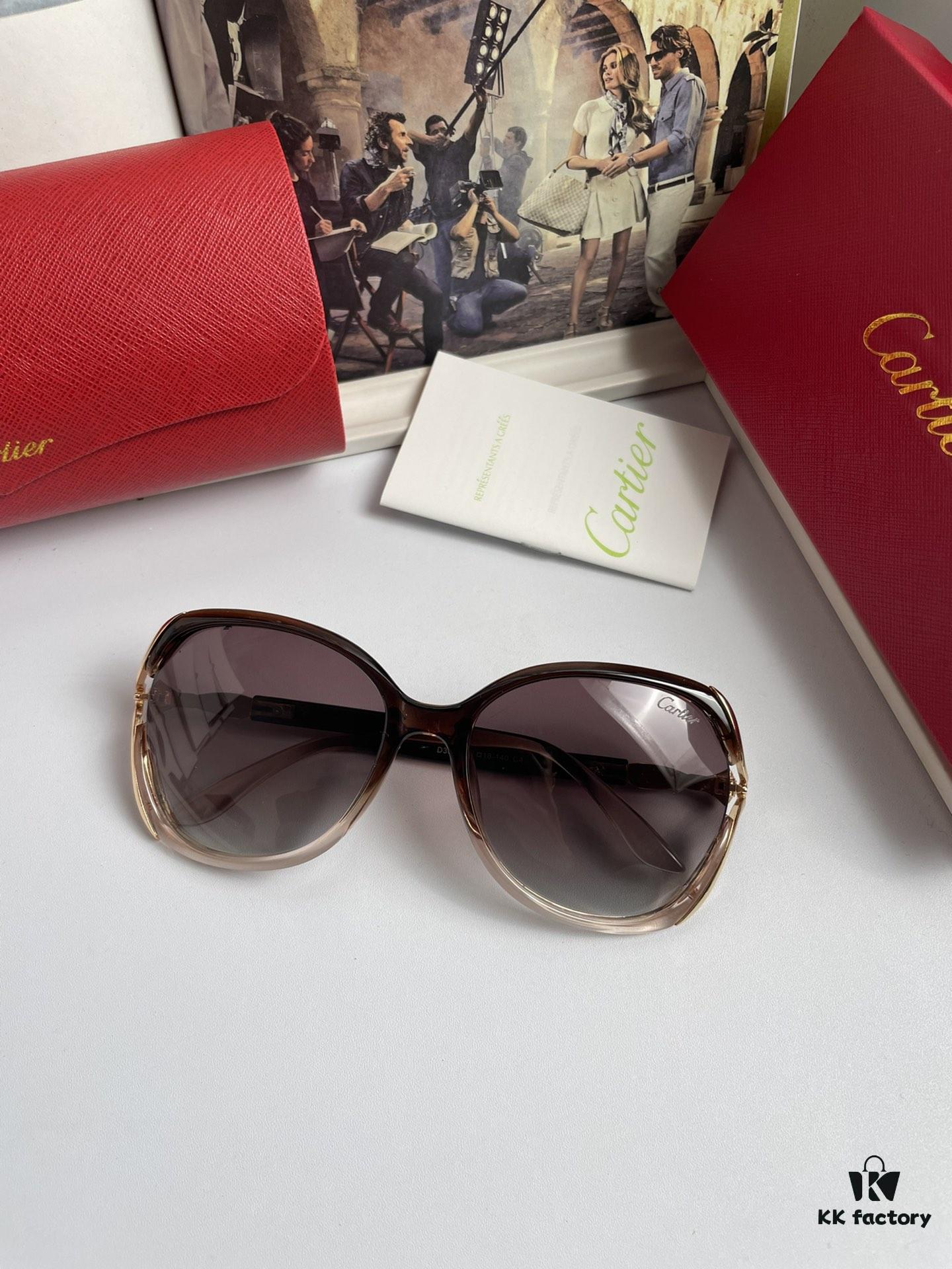 New Cartier Women's Sunglasses with Fox Head Temple Design, PC Frame and Imported Polarized Lenses