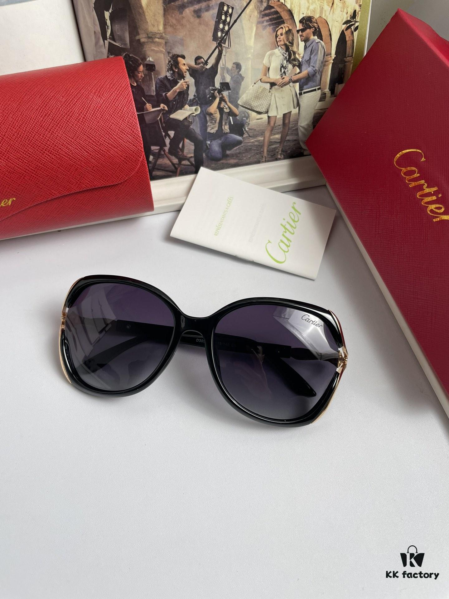 New Cartier Women's Sunglasses with Fox Head Temple Design, PC Frame and Imported Polarized Lenses