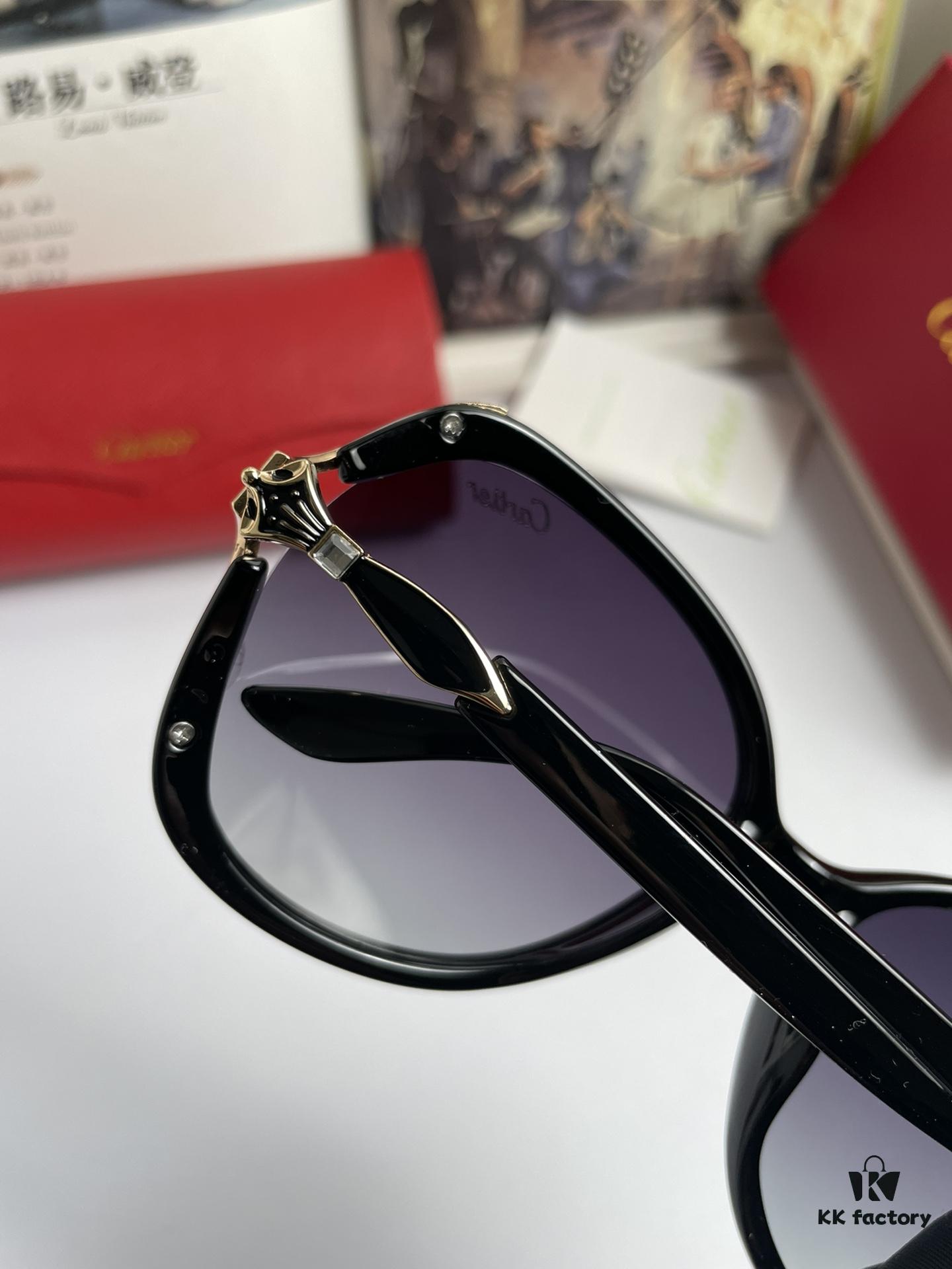 New Cartier Women's Sunglasses with Fox Head Temple Design, PC Frame and Imported Polarized Lenses