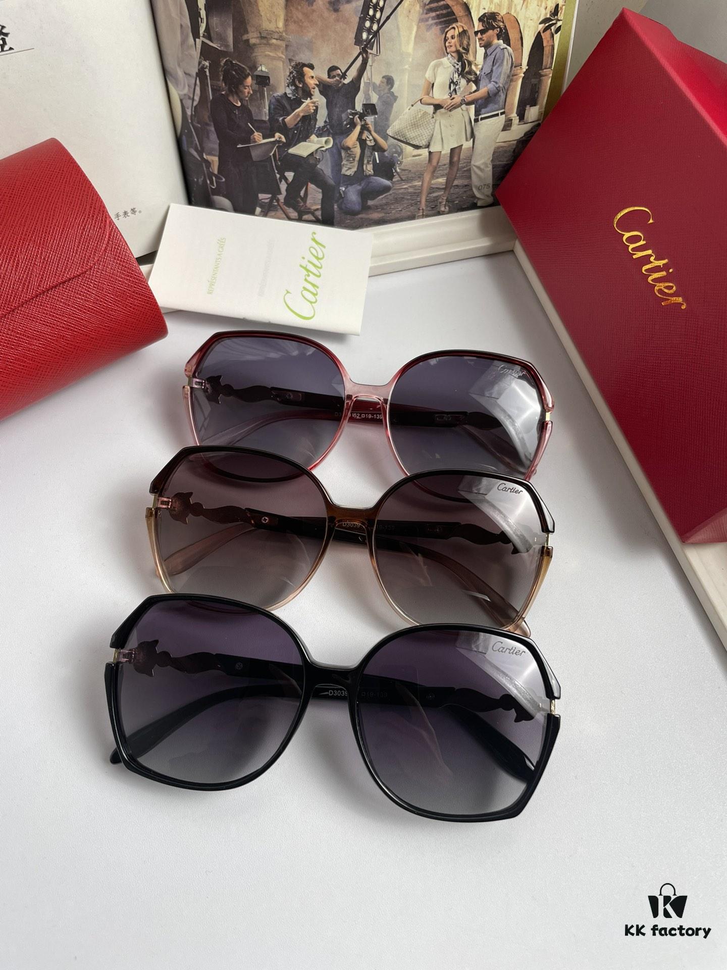 New Women's Cartier-inspired Sunglasses with Fox Head Temples, PC Frame and Polarized Lenses