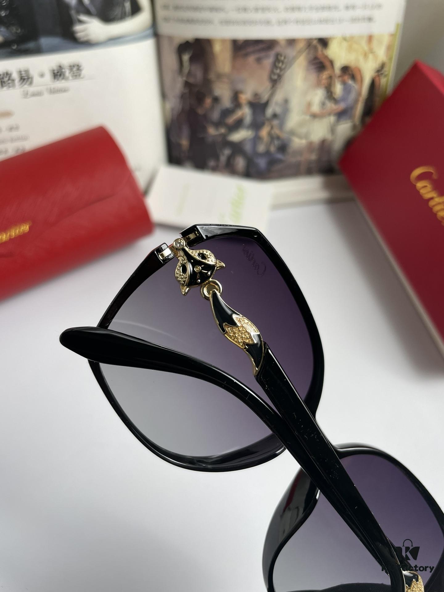 New Women's Cartier-inspired Sunglasses with Fox Head Temples, PC Frame and Polarized Lenses