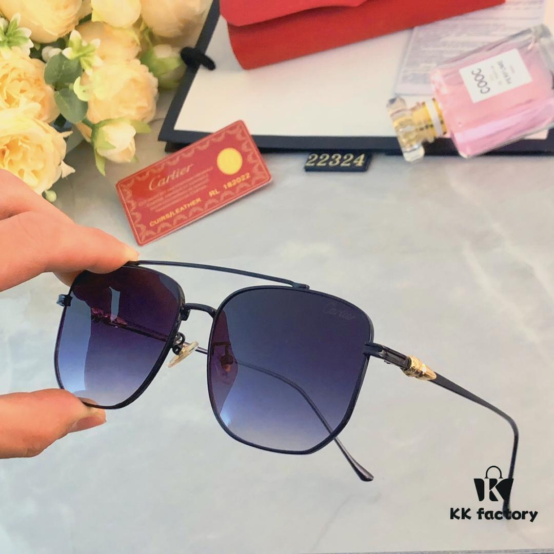 Cartier Sunset Brown Sunglasses, Same as Chen Weiting's Style, High-End Unisex UV Protection Sunglasses for Driving and Summer Fashion