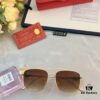 Cartier Sunset Brown Sunglasses, Same as Chen Weiting's Style, High-End Unisex UV Protection Sunglasses for Driving and Summer Fashion