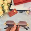 Cartier New Model Stylish Frameless Panther Decorated Sunglasses, Retro Fashion Unisex Driving Sun Glasses