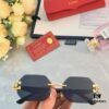 Cartier New Model Stylish Frameless Panther Decorated Sunglasses, Retro Fashion Unisex Driving Sun Glasses