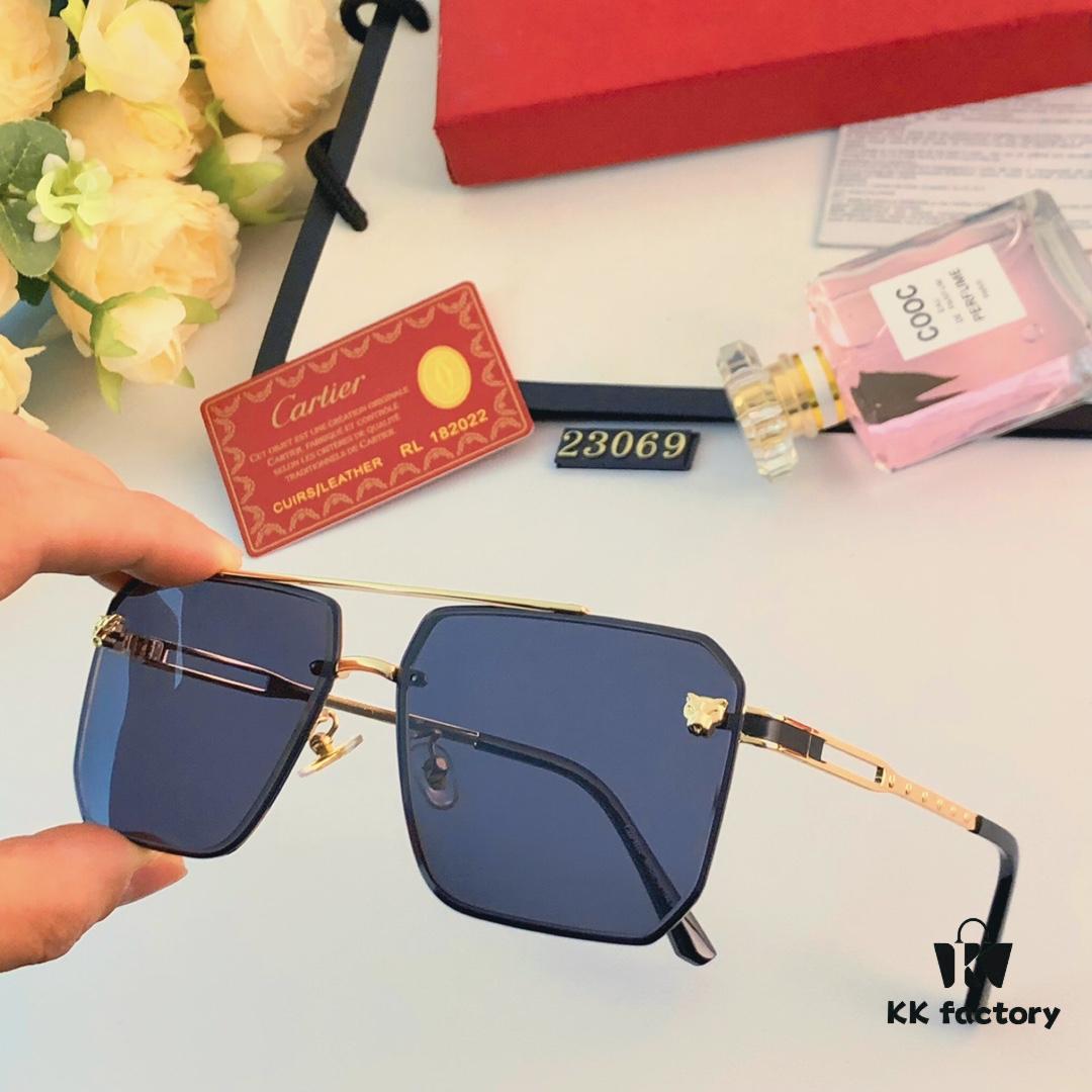 Cartier New Arrival Men's High-End Sunglasses, Stylish Fashionable Shades for Outdoor Driving, Travel, and Everyday Wear