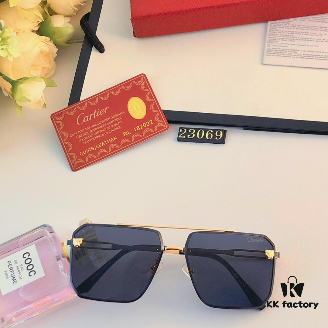 Cartier New Arrival Men's High-End Sunglasses, Stylish Fashionable Shades for Outdoor Driving, Travel, and Everyday Wear