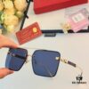 Cartier Korean-style Fashionable Minimalist Rimless Cut-out Sunglasses, Unisex Double Bridge with Wooden Temple, Vintage Sun Protection Shades