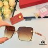 Cartier Korean-style Fashionable Minimalist Rimless Cut-out Sunglasses, Unisex Double Bridge with Wooden Temple, Vintage Sun Protection Shades