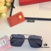 Cartier Korean-style Fashionable Minimalist Rimless Cut-out Sunglasses, Unisex Double Bridge with Wooden Temple, Vintage Sun Protection Shades
