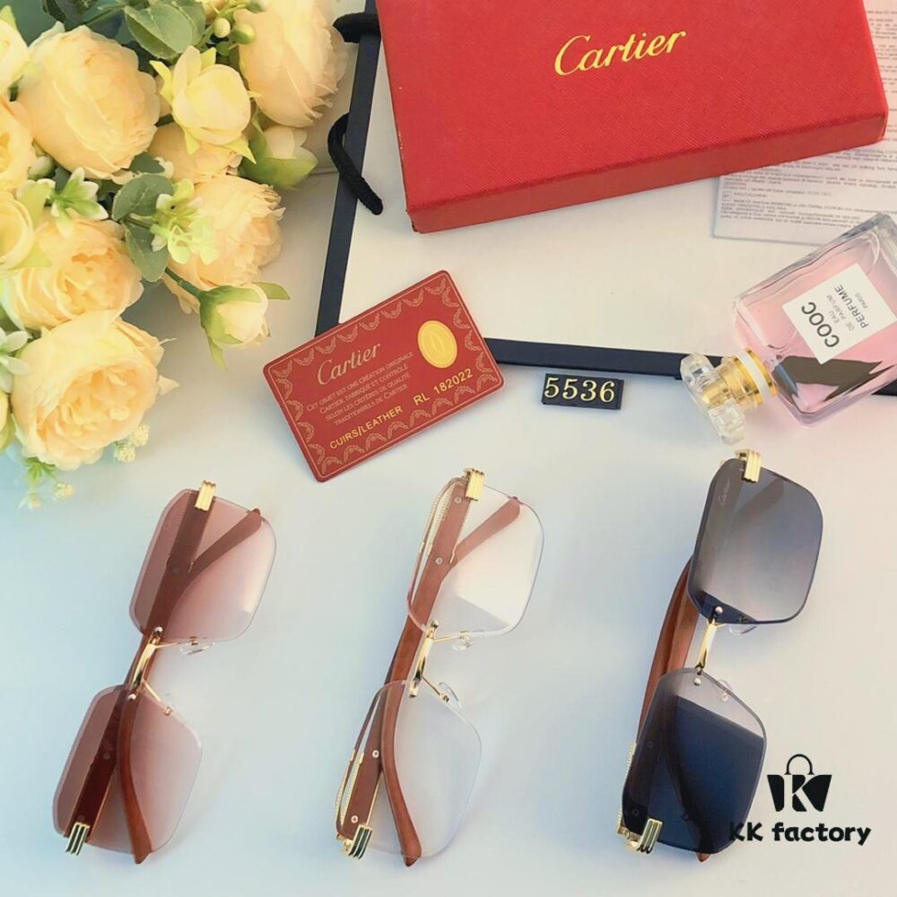 Cartier-Style Oversized Round Sunglasses for Women, Frameless Fashion UV Protection Sunglasses, Stylish Unisex Sun Glasses for Driving