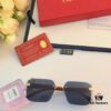 Cartier-Style Oversized Round Sunglasses for Women, Frameless Fashion UV Protection Sunglasses, Stylish Unisex Sun Glasses for Driving