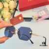 Cartier European and American Stylish Small Frame Polygonal Sunglasses Frameless Ins-style Popular Online Influencer Street Snap Glasses