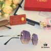 Cartier European and American Stylish Small Frame Polygonal Sunglasses Frameless Ins-style Popular Online Influencer Street Snap Glasses