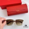 Official Website New Arrival Classic Painted Leopard Head Cartier Gold-Plated CT0397S Sunglasses