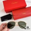 Original Spring Hinge Santos de Cartier Sunglasses, Golden Electroplated Brushed Platinum Bicolor Metal, Aviator Style, High-Definition Authentic Lenses, the Pinnacle of Eyewear