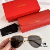 Original Spring Hinge Santos de Cartier Sunglasses, Golden Electroplated Brushed Platinum Bicolor Metal, Aviator Style, High-Definition Authentic Lenses, the Pinnacle of Eyewear