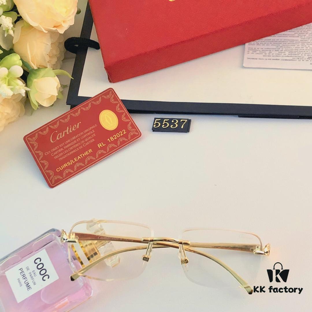 Cartier Panther Decorated Frameless Square Sunglasses for Women, Retro Metal Stylish Unisex Sunglasses, Trendy Street Snap Eyewear