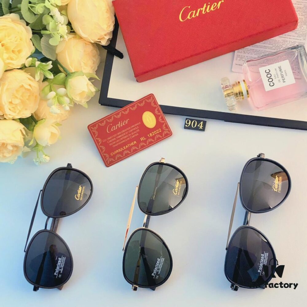 Cartier Men's Aviator Polarized Sunglasses for Driving, Fishing, and Outdoor Protection
