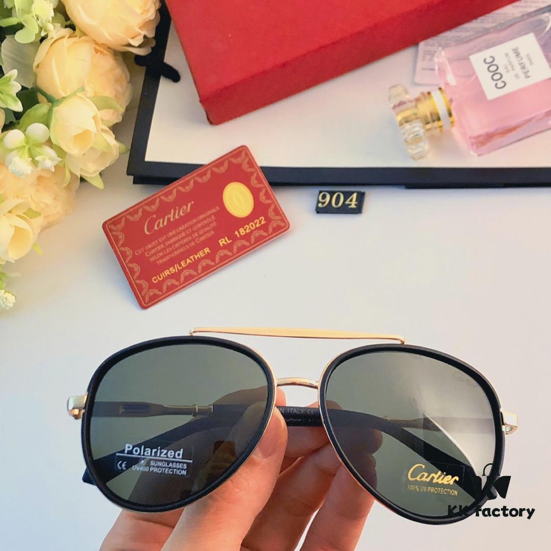 Cartier Men's Aviator Polarized Sunglasses for Driving, Fishing, and Outdoor Protection