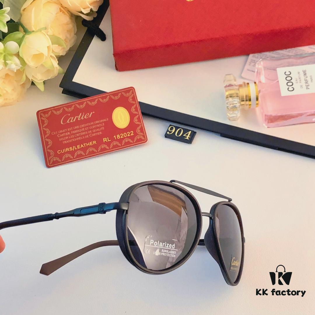 Cartier Men's Aviator Polarized Sunglasses for Driving, Fishing, and Outdoor Protection