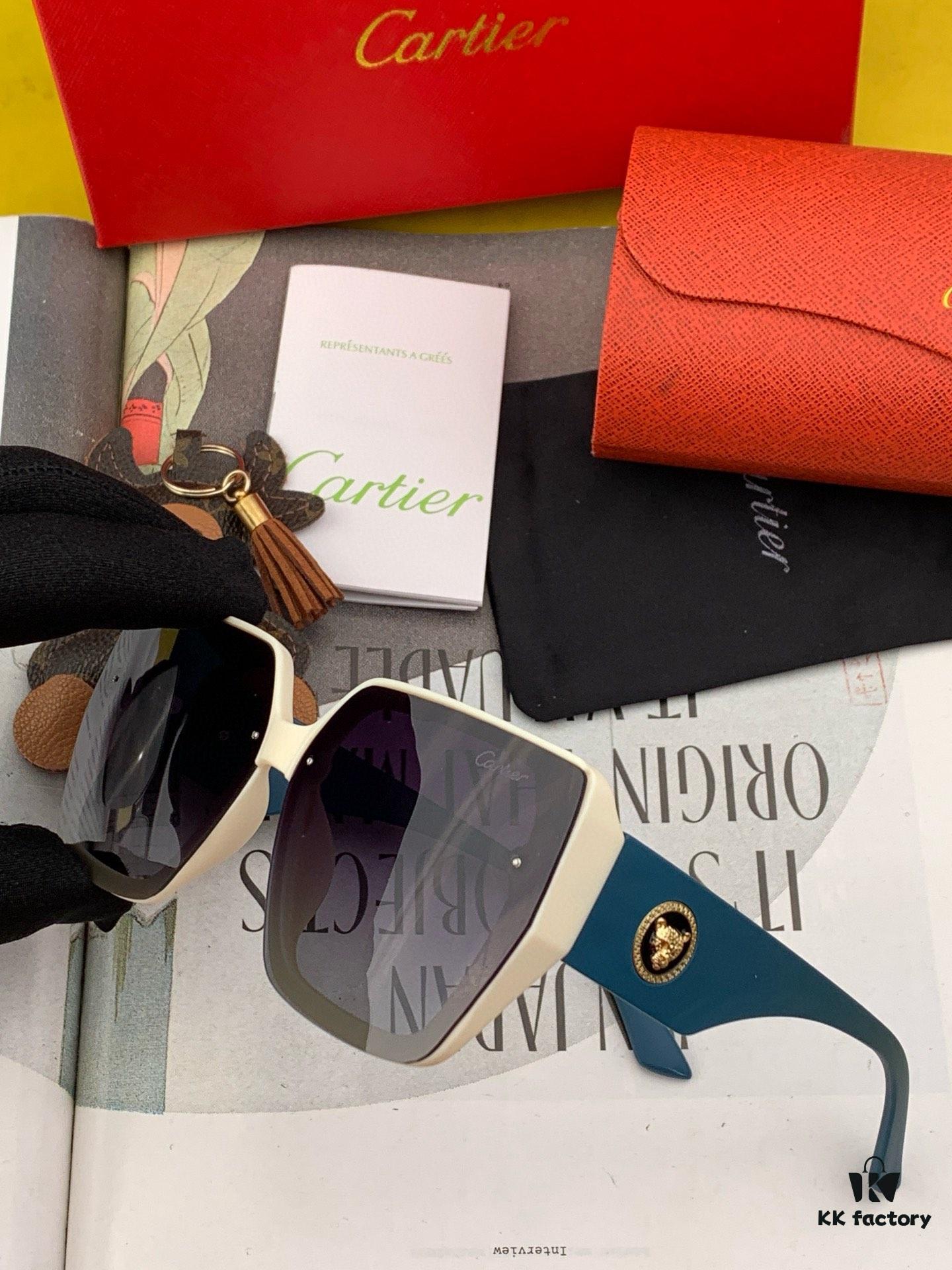 Cartier 2024 New Women's Sunglasses, Elegant Classic Frame Style