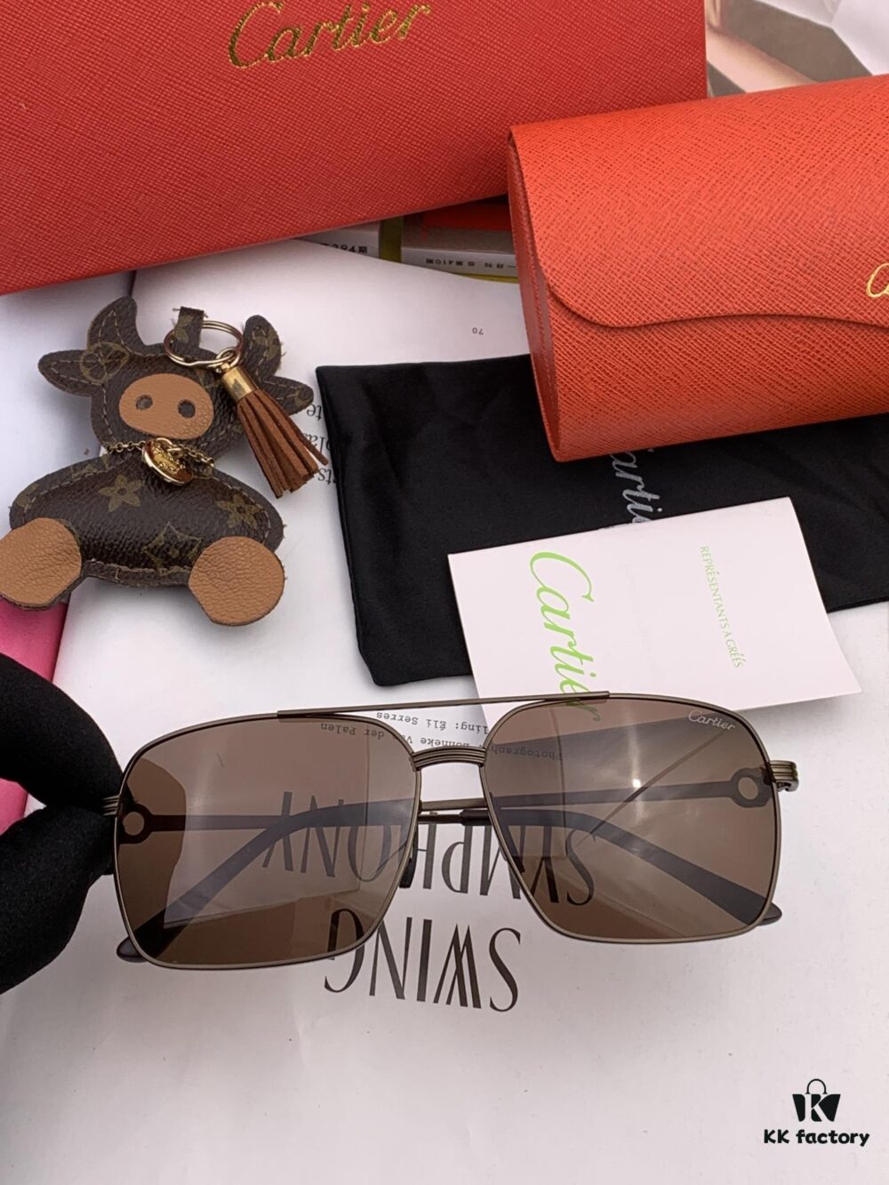 Cartier Unisex Polarized Sunglasses with Dual-Tone Lacquer Finish, Imported Polarized Polylens, Premium Craftsmanship, Model: CK520191