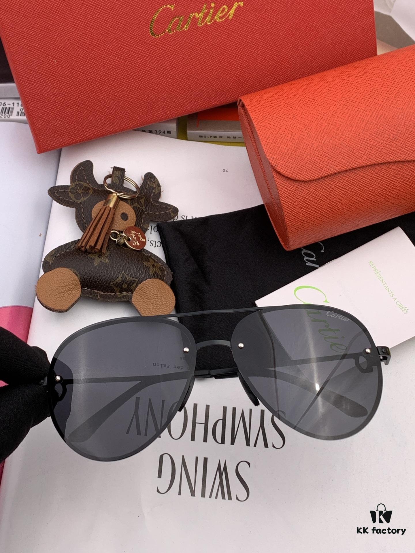 Cartier Unisex Polarized Sunglasses, Dual-Tone Baked Paint Finish, Premium Imported Polarized Lenses by Polaroid, Exquisite Craftsmanship Reflecting Superior Style