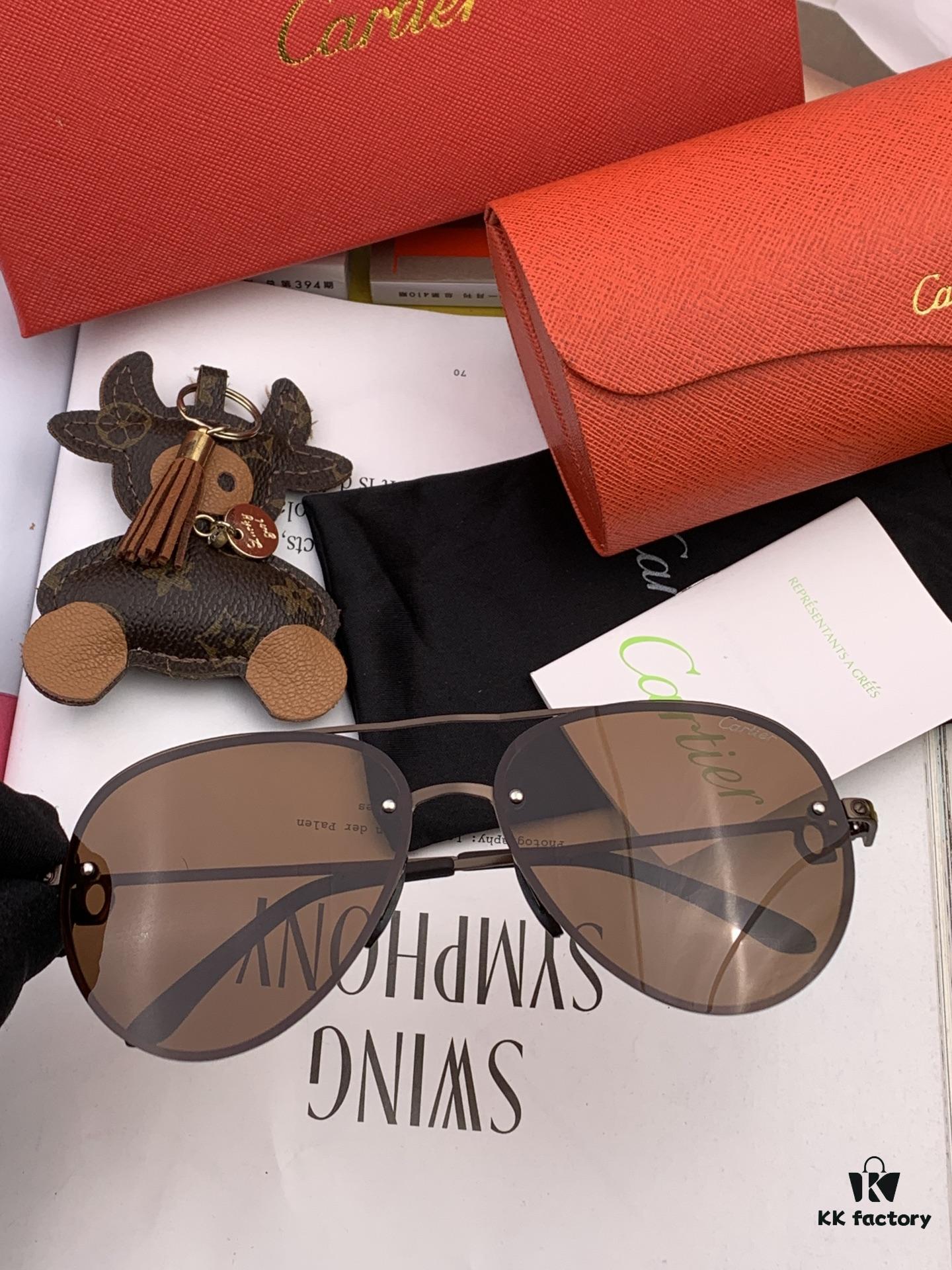 Cartier Unisex Polarized Sunglasses, Dual-Tone Baked Paint Finish, Premium Imported Polarized Lenses by Polaroid, Exquisite Craftsmanship Reflecting Superior Style