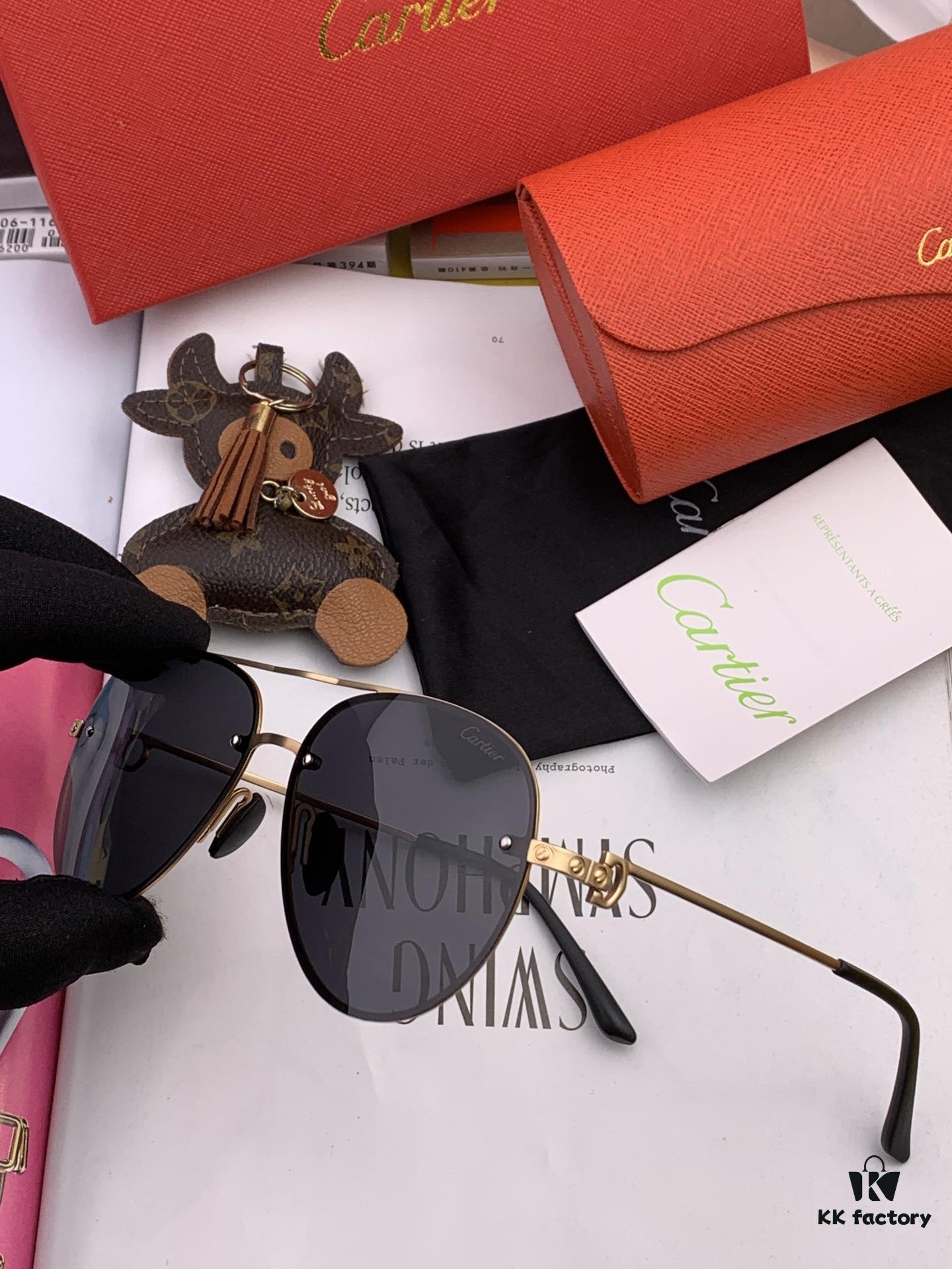 Cartier Unisex Polarized Sunglasses, Dual-Tone Baked Paint Finish, Premium Imported Polarized Lenses by Polaroid, Exquisite Craftsmanship Reflecting Superior Style