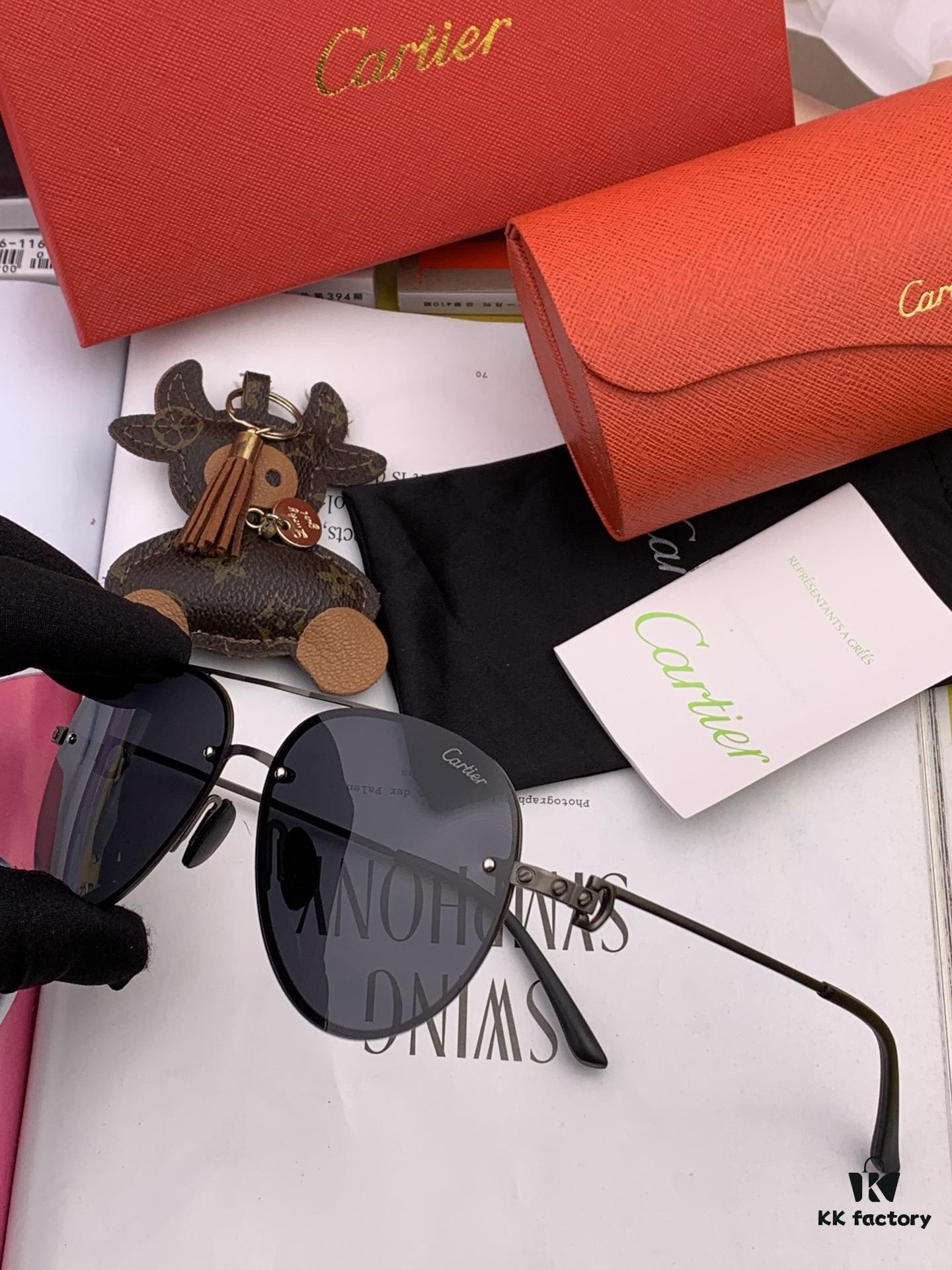 Cartier Unisex Polarized Sunglasses, Dual-Tone Baked Paint Finish, Premium Imported Polarized Lenses by Polaroid, Exquisite Craftsmanship Reflecting Superior Style