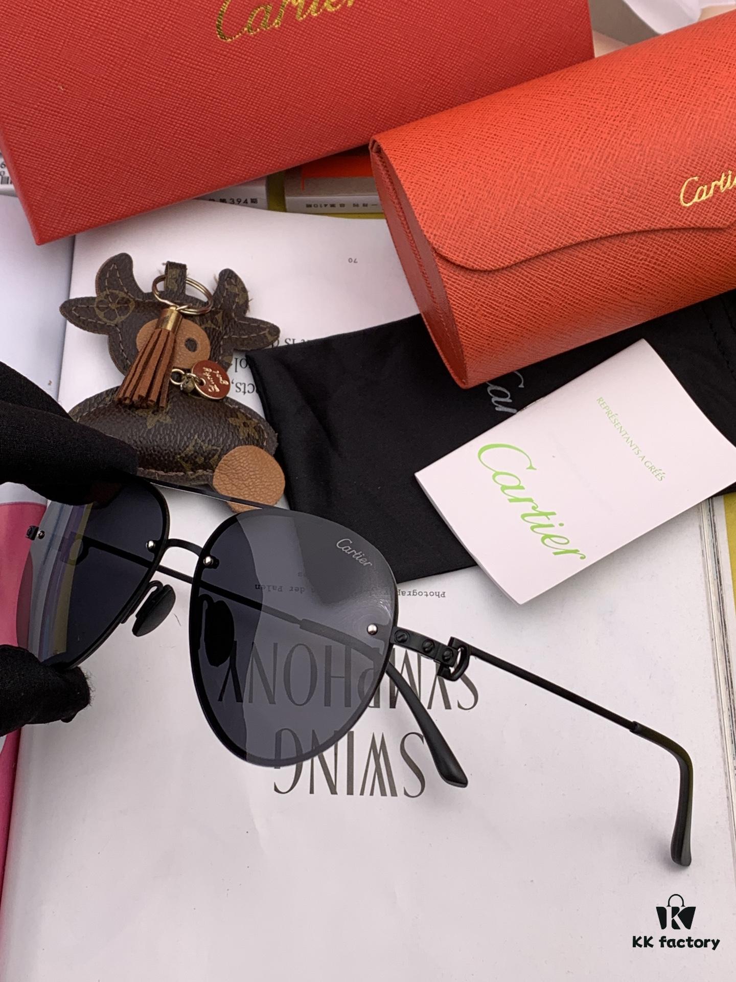 Cartier Unisex Polarized Sunglasses, Dual-Tone Baked Paint Finish, Premium Imported Polarized Lenses by Polaroid, Exquisite Craftsmanship Reflecting Superior Style