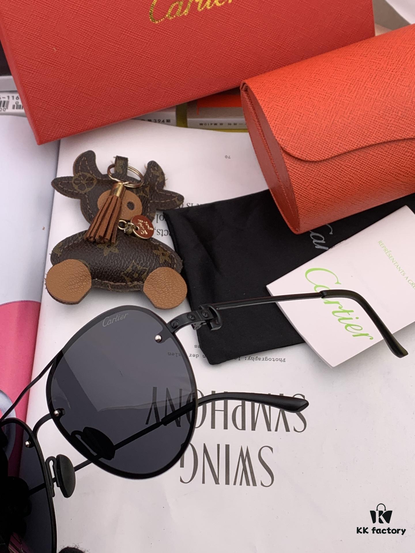 Cartier Unisex Polarized Sunglasses, Dual-Tone Baked Paint Finish, Premium Imported Polarized Lenses by Polaroid, Exquisite Craftsmanship Reflecting Superior Style