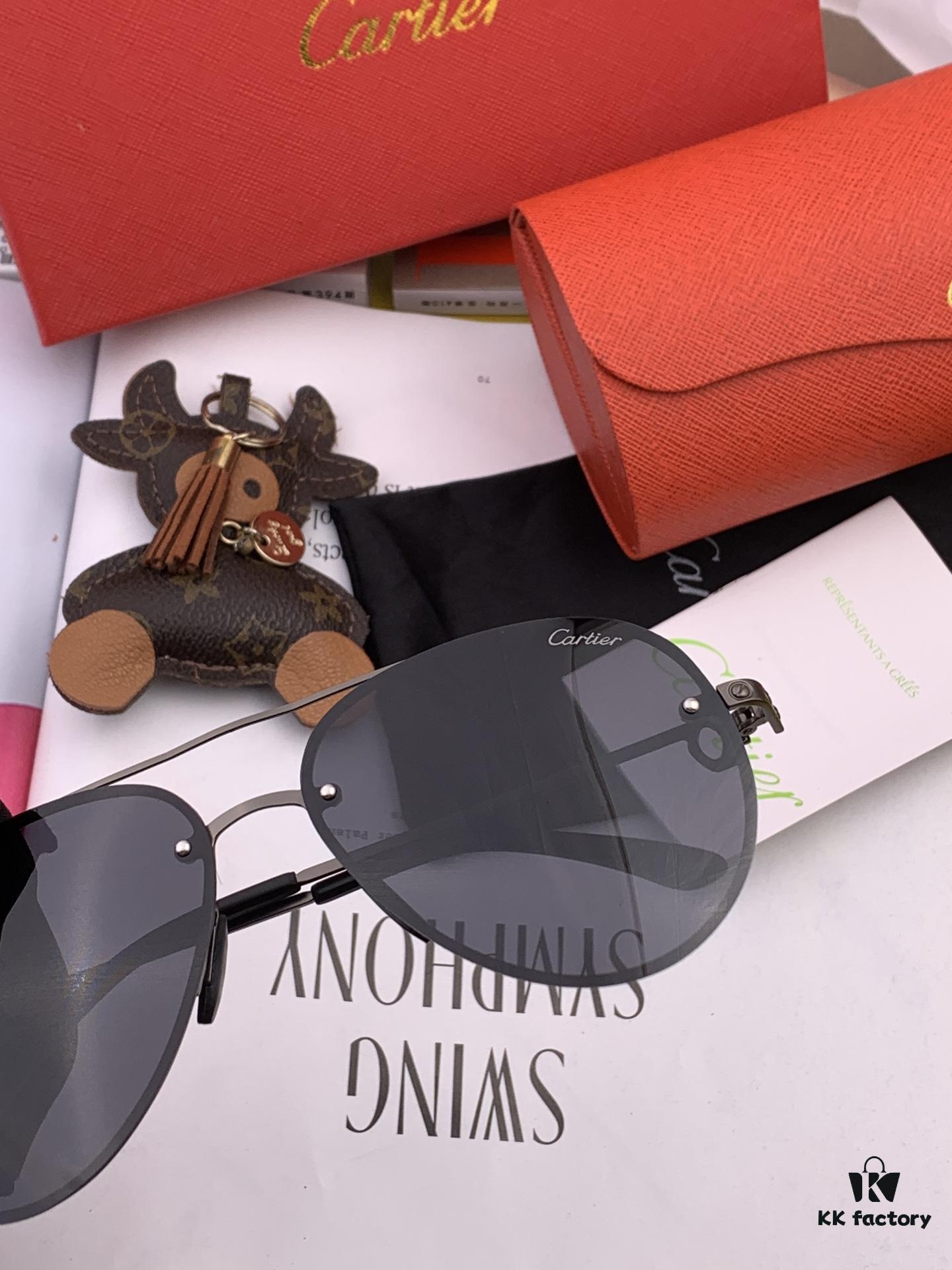 Cartier Unisex Polarized Sunglasses, Dual-Tone Baked Paint Finish, Premium Imported Polarized Lenses by Polaroid, Exquisite Craftsmanship Reflecting Superior Style