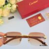 Cartier 2024 New Arrival Wooden Frame Temple Sunglasses, Frameless Fashion Unisex Eyewear