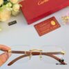 Cartier 2024 New Arrival Wooden Frame Temple Sunglasses, Frameless Fashion Unisex Eyewear